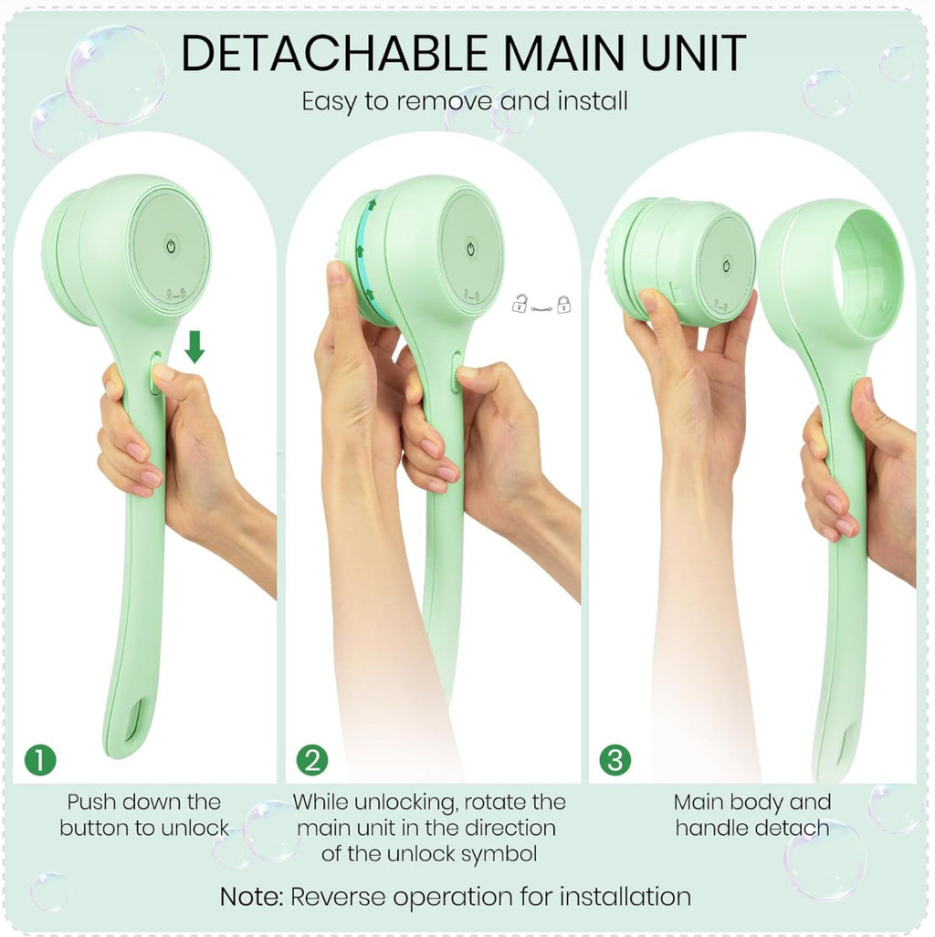 Electric Body Brush for Back and Shower Scrubber